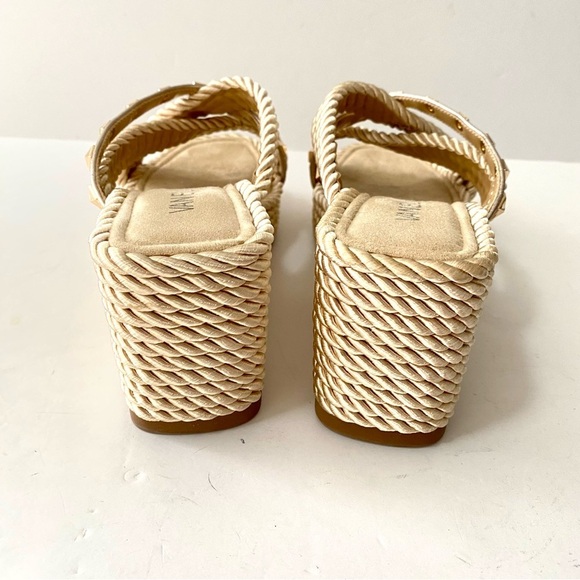 VANELi Clem Champagne Rope Gold-Studded Wedge Sandals Size 9.5N Rockstud Summer - Picture 7 of 16